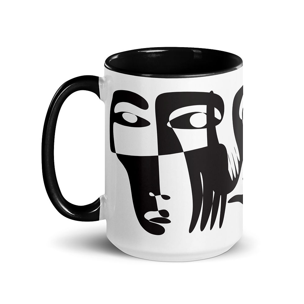Thumbnail: Coffee Mug | 2 Sizes | Ceramic White w/ Interior Color | Faces