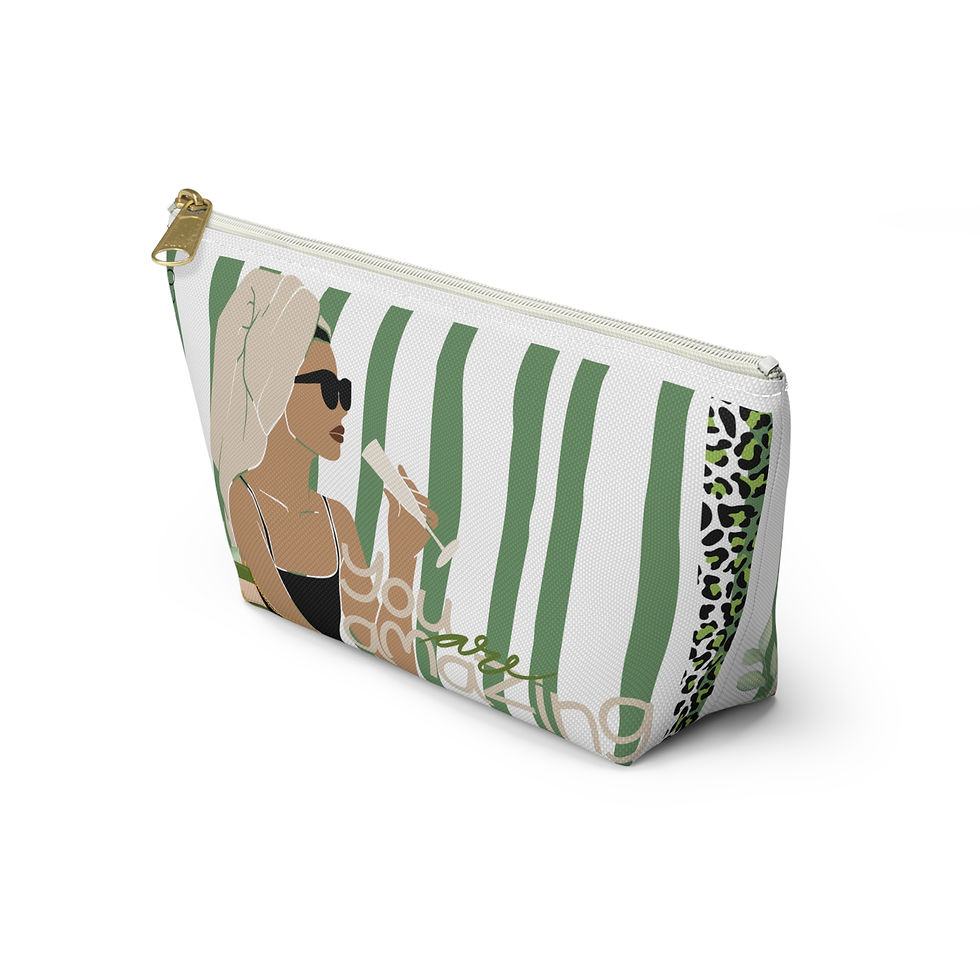 Thumbnail: Accessory Pouch | 2 Sizes | White | Woman with Glass You Are Amazing