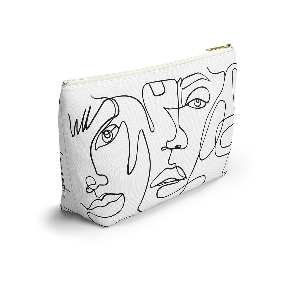 Thumbnail: Accessory Pouch | 2 Sizes | White | Face Lines