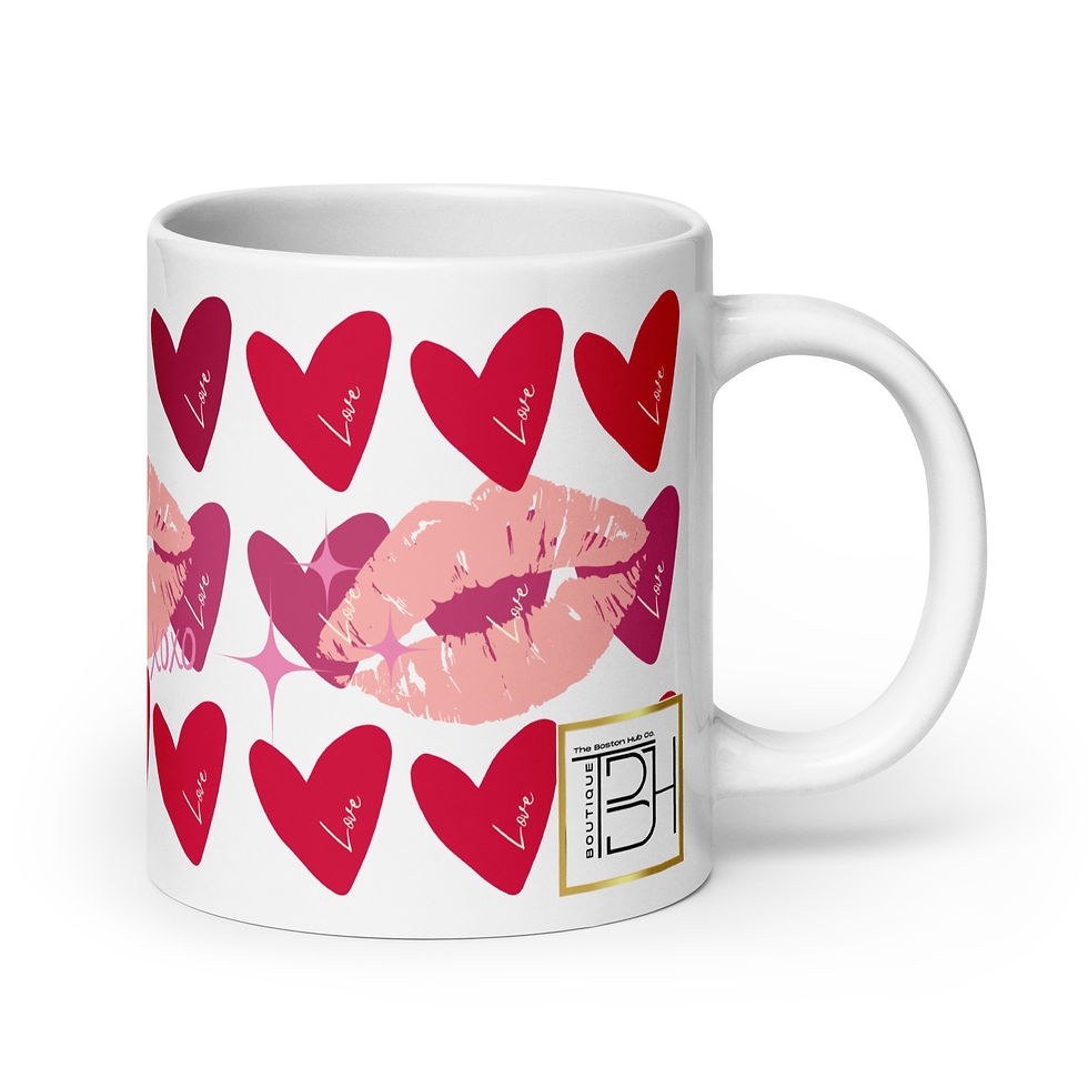 Thumbnail: Coffee Mug | 3 Sizes | Ceramic Glossy White | Lips Heart and Love