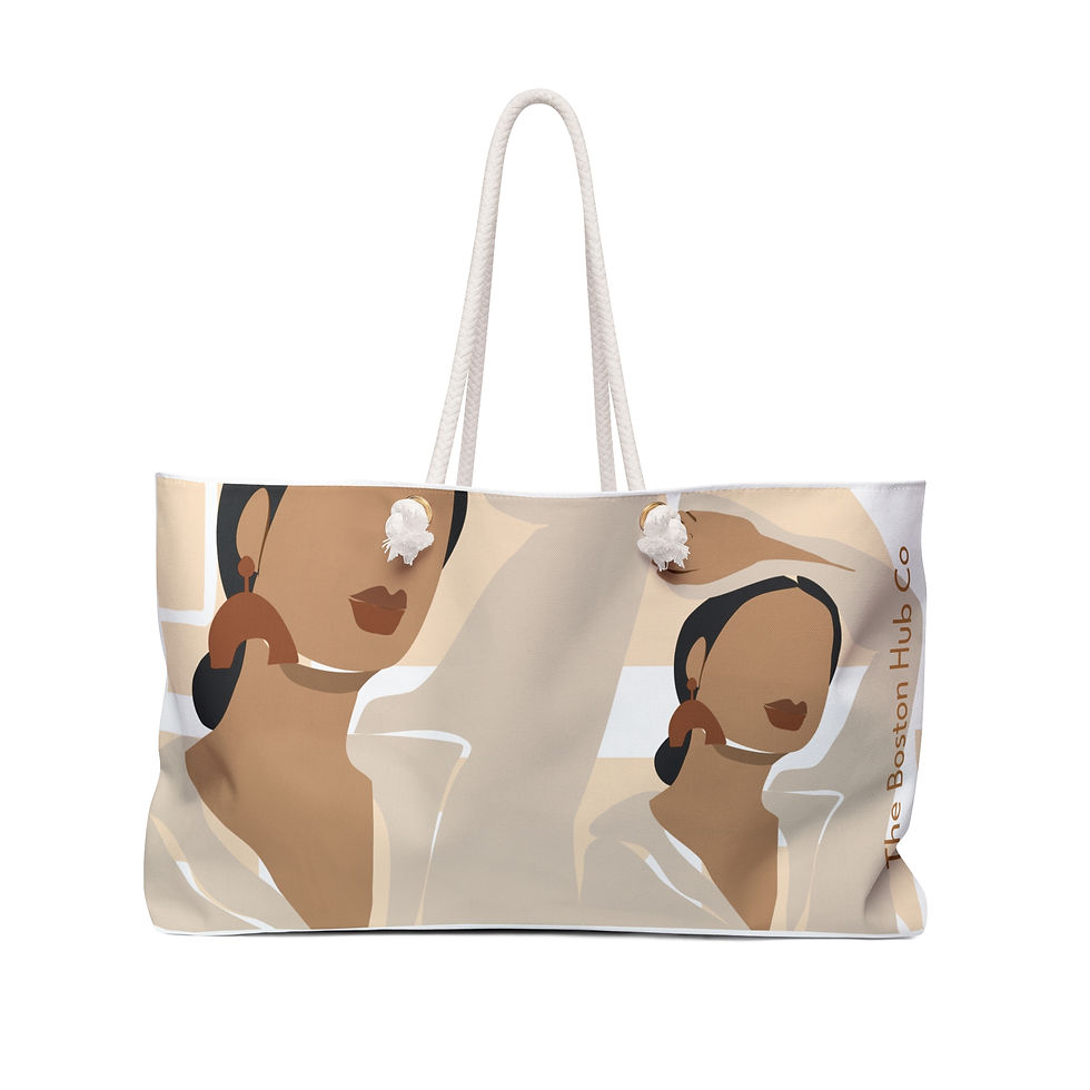 Weekender Bag | 1 Size | White | Woman with Earrings