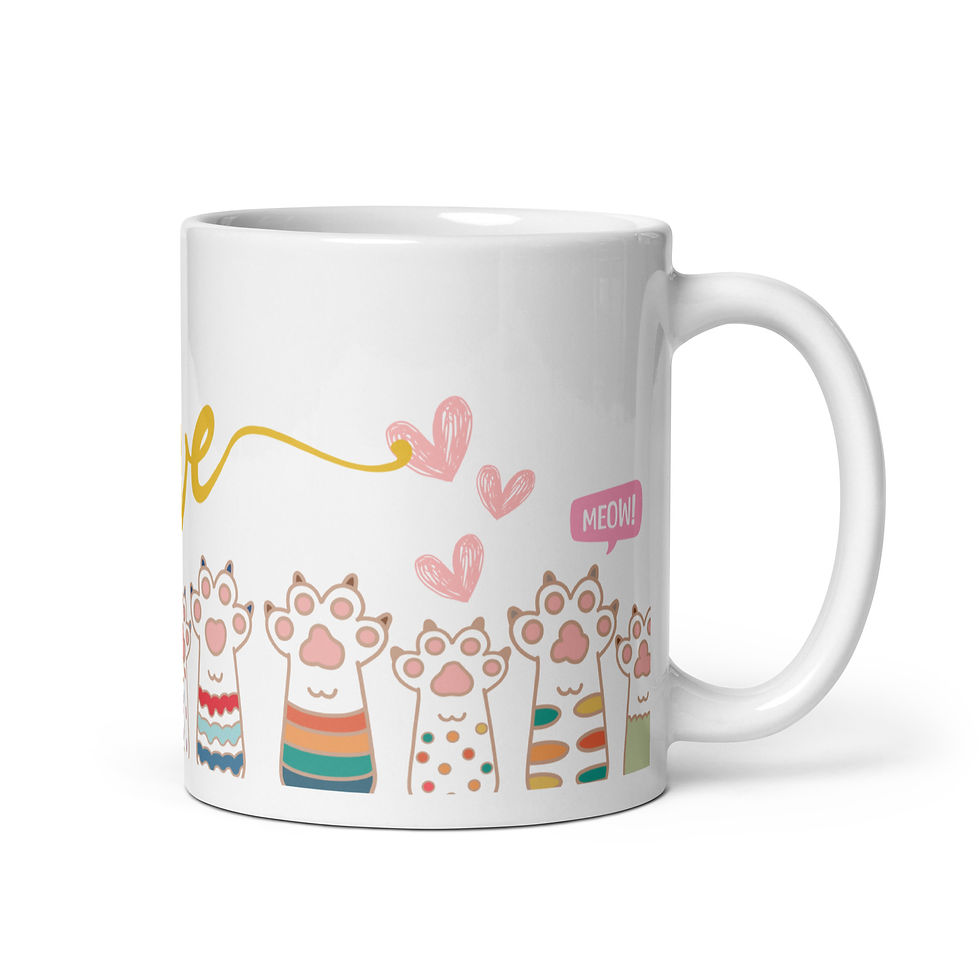Thumbnail: Mug | 3 Sizes | Ceramic Glossy White | Purr Love