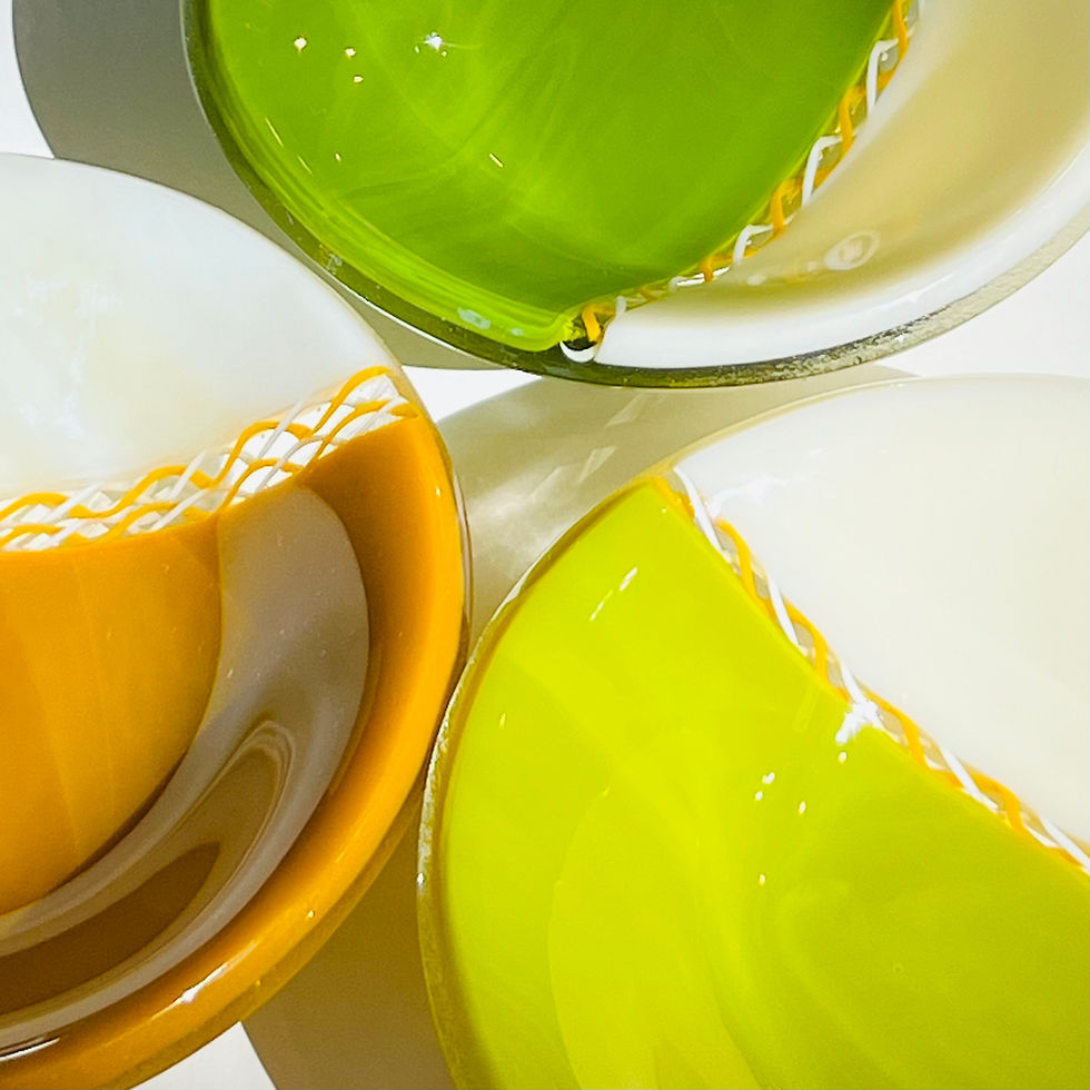 Thumbnail: Cone Bowl, Fall colors with twisted cane detail