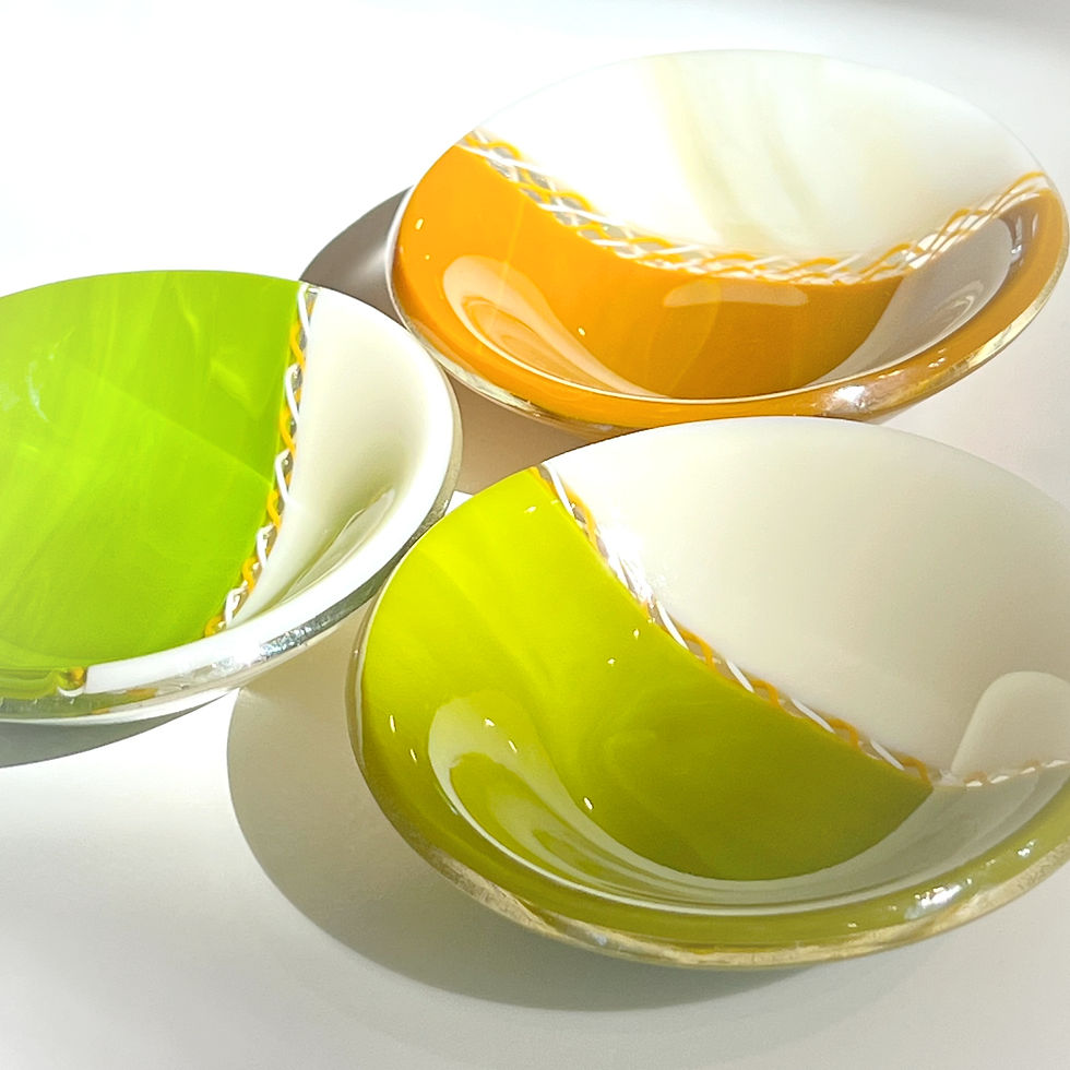 Thumbnail: Cone Bowl, Fall colors with twisted cane detail