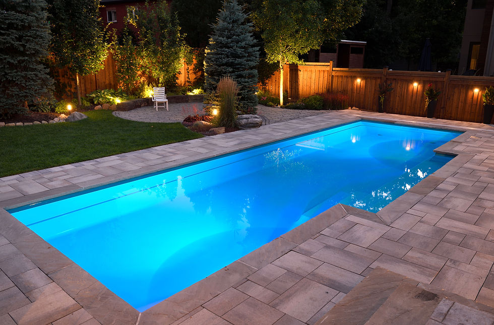 Clean pool at night in DFW