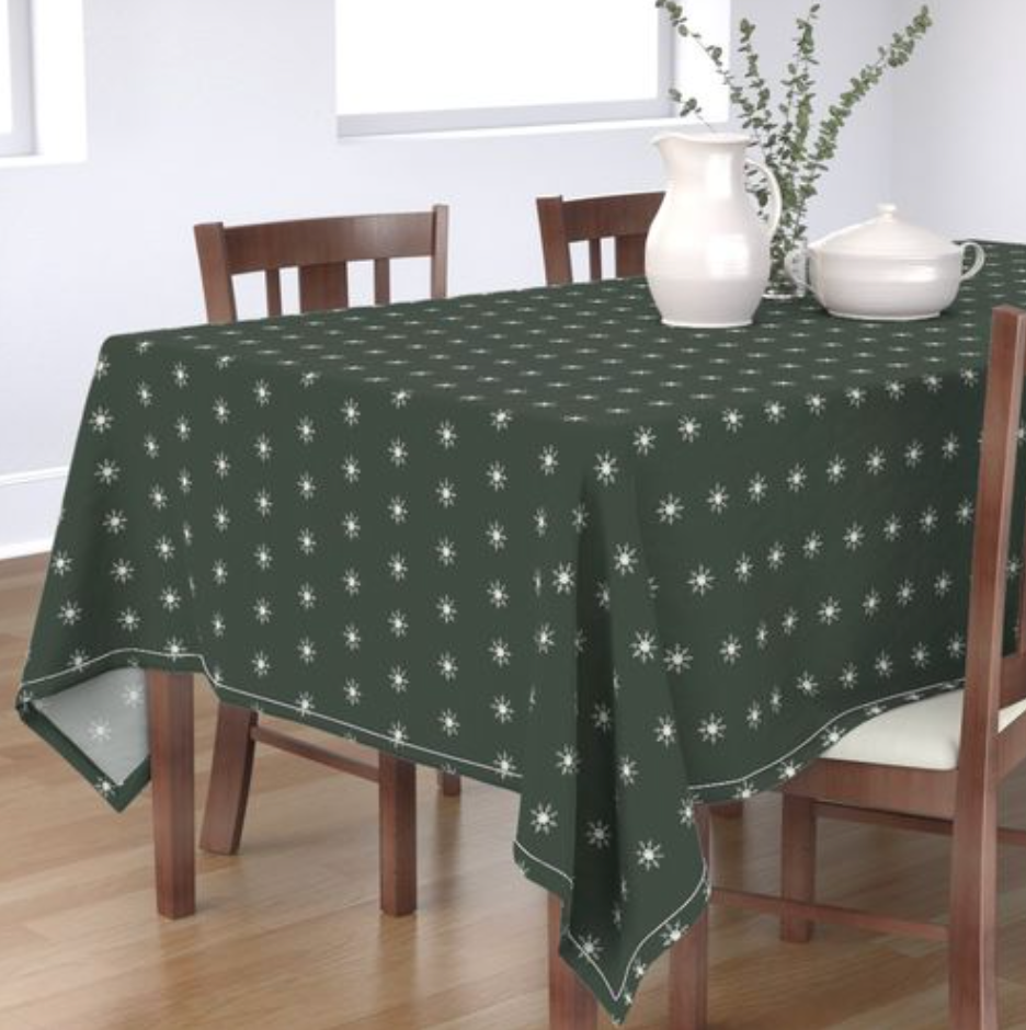 Thumbnail: Evergreen Snowflake Tablecloth