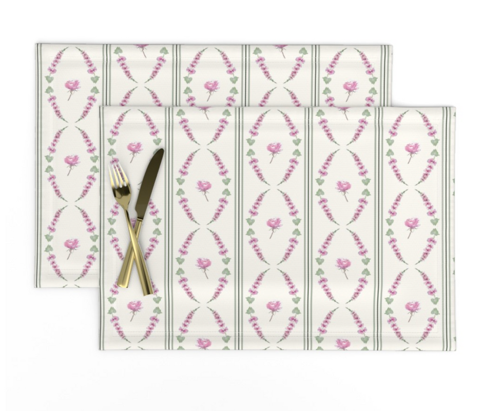 Thumbnail: English Rose and Foxglove Placemats