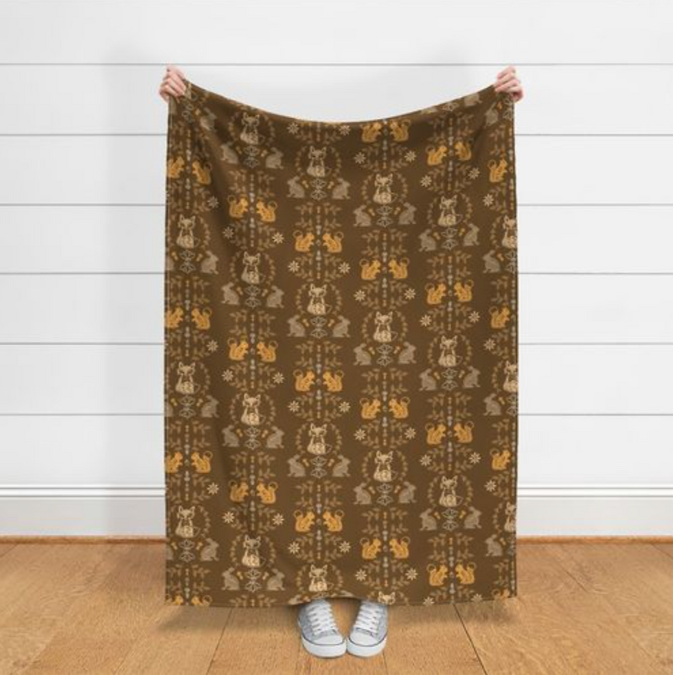 Thumbnail: Woodland Animal Print Throw