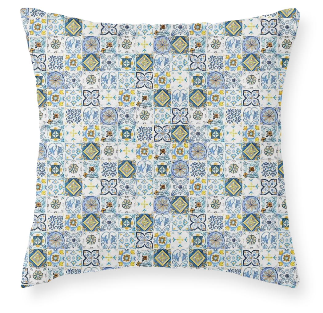 Tuscan Ceramic Tile Pillow