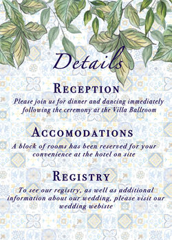 Tuscan Ceramic Tile Wedding Suite