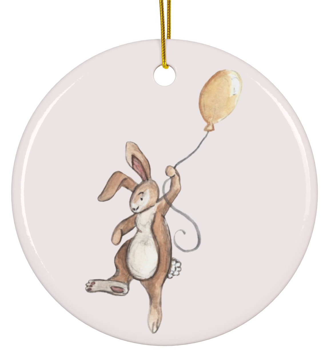 Fly Away Bunny Ceramic Ornament