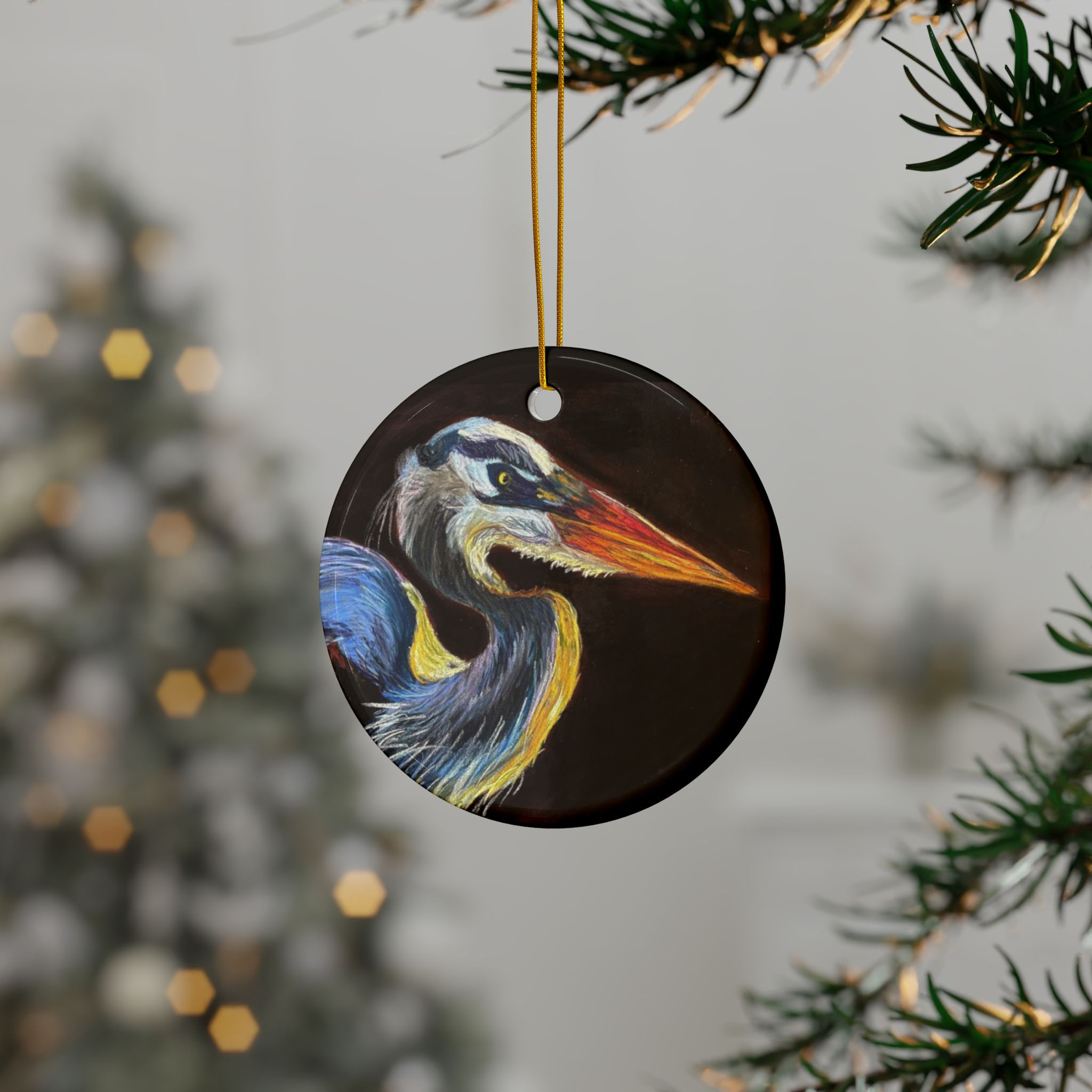 Great Blue Heron Ceramic Ornament