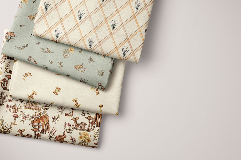 fabric, wildlife, forest animals, plants, flora and fauna, fabric collection