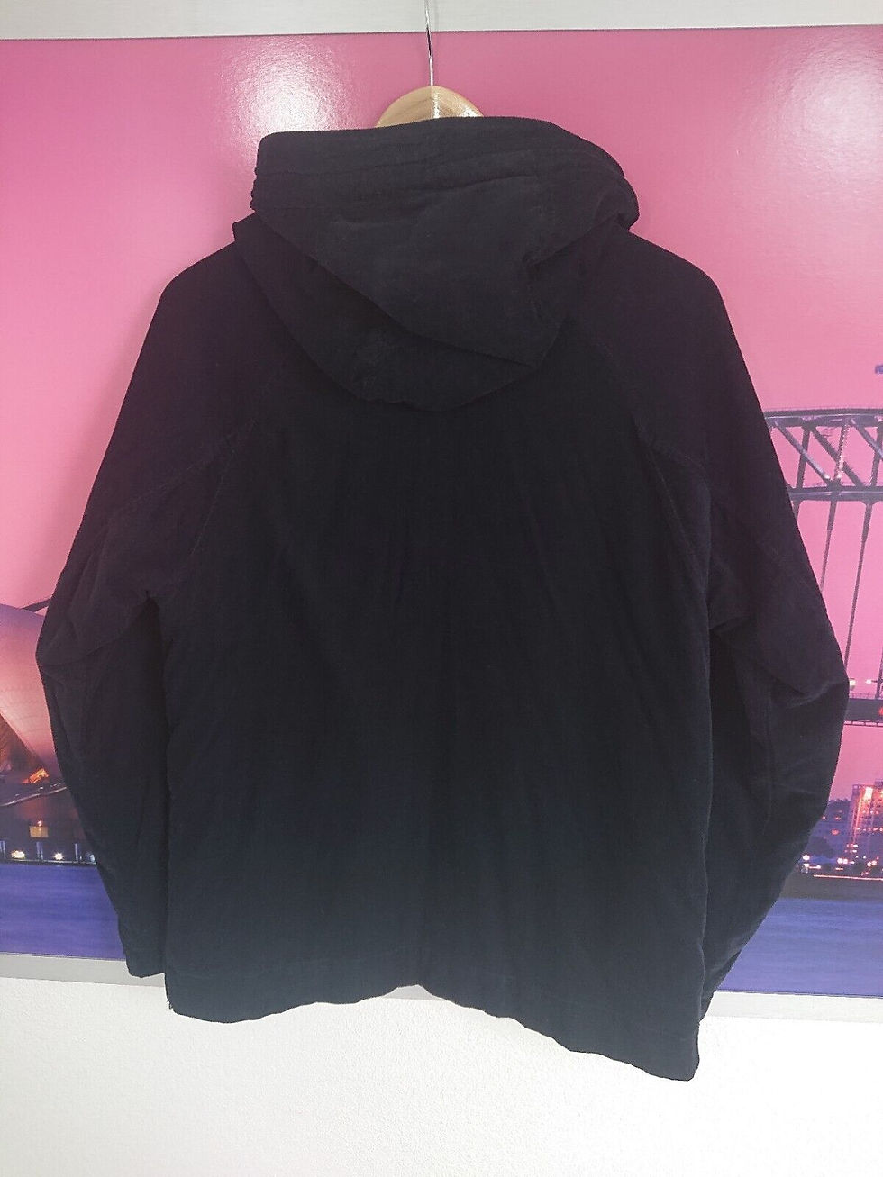 Thumbnail: Pretty Green Cord Smock Navy Overhead Corduroy Jacket Hooded | Small