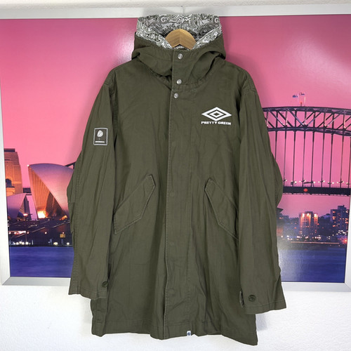 Pretty Green X Umbro Parka Jacket Coat | Medium | Liam Gallagher