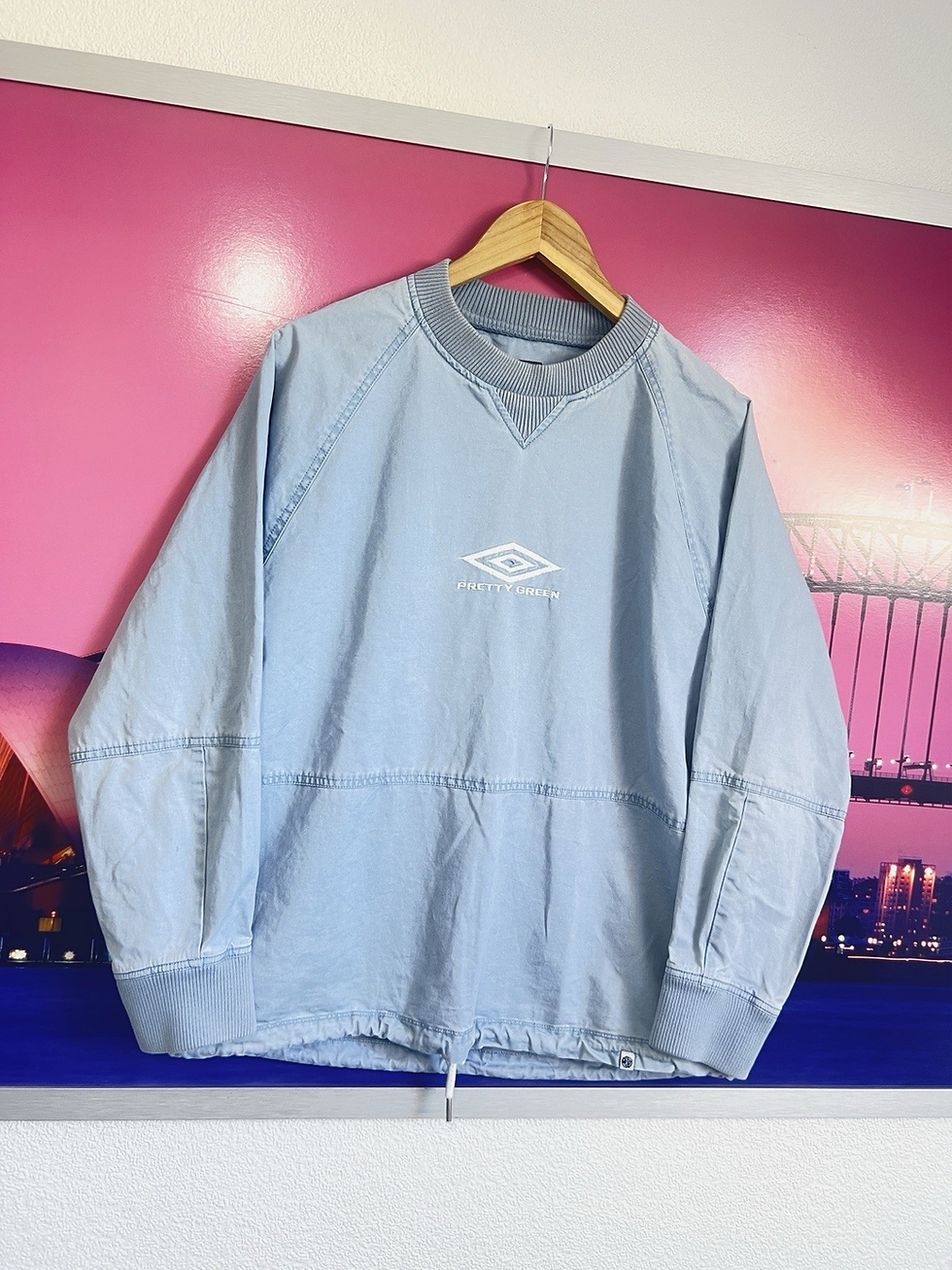 Thumbnail: Pretty Green X Umbro Blue Drill Top | S / M | Liam Gallagher Maine Road Oasis