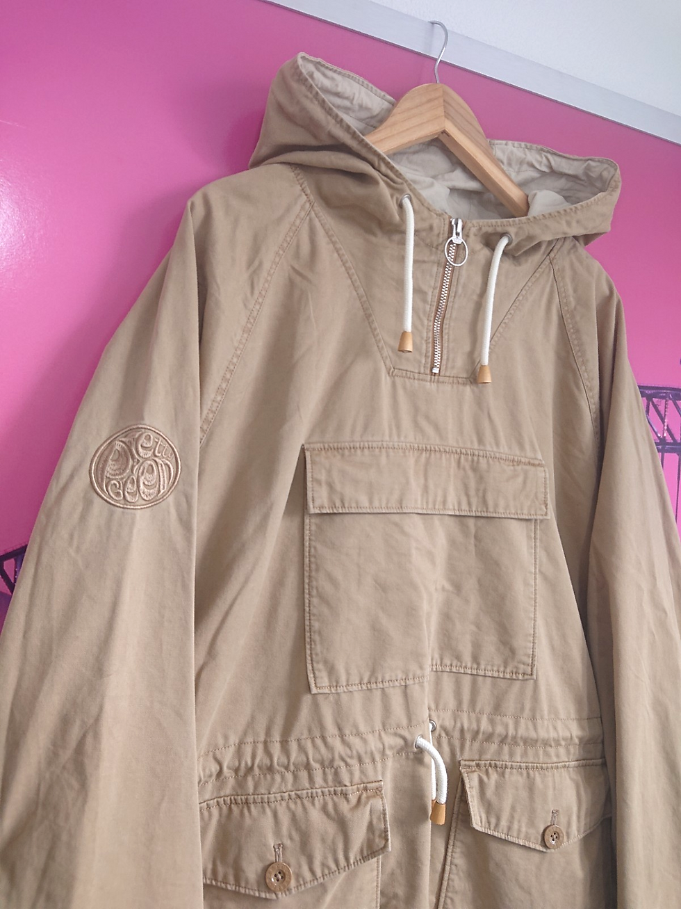 Thumbnail: Pretty Green Smock Overhead Jacket | XXL / 3XL | Sand 90s Indie Mod Military