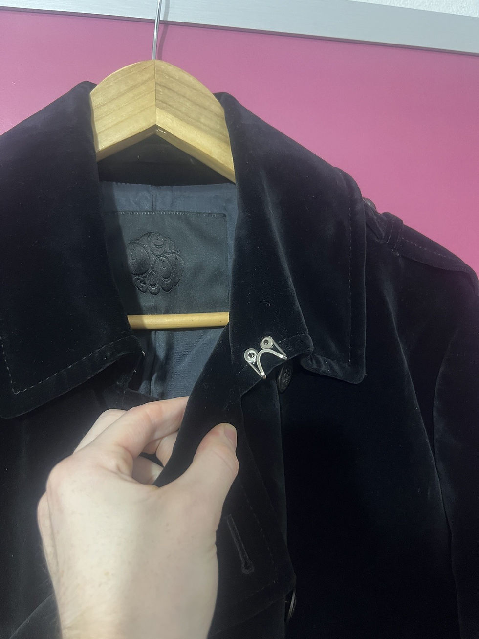 Thumbnail: RARE Pretty Green Velvet Peacoat | XL / L | Black Label Liam Gallagher RRP £350