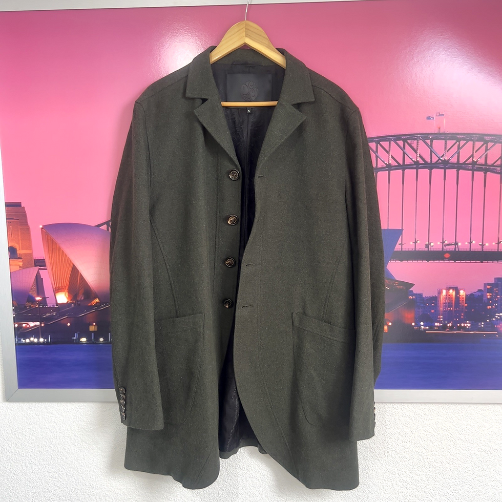 Thumbnail: Pretty Green Black Label 42% Linen Herringbone Tweed Frock Coat | XL / Large / M