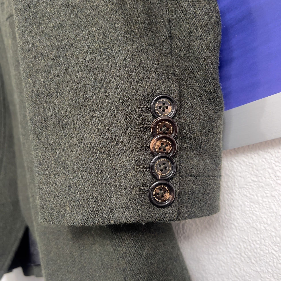 Thumbnail: Pretty Green Black Label 42% Linen Herringbone Tweed Frock Coat | XL / Large / M
