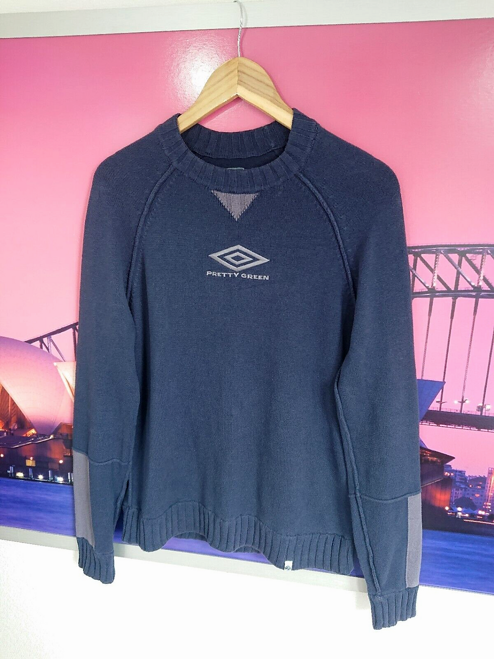 Thumbnail: Pretty Green X Umbro Jumper Knit Sweatshirt Pullover | Size Small / Medium