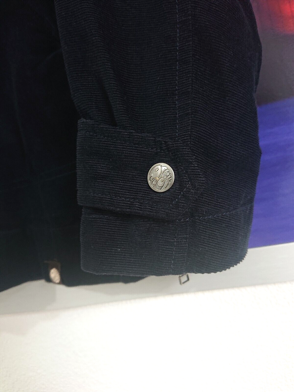 Thumbnail: Pretty Green Cord Smock Navy Overhead Corduroy Jacket Hooded | Small