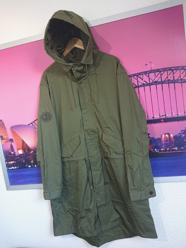 Pretty Green Khaki Walker Oversized Parka Medium Oasis Jacket