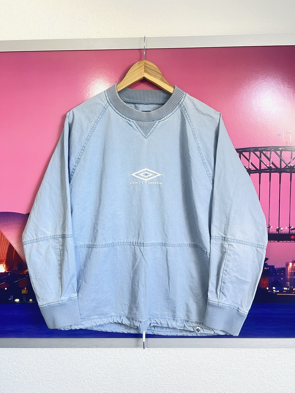 Thumbnail: Pretty Green X Umbro Blue Drill Top | S / M | Liam Gallagher Maine Road Oasis