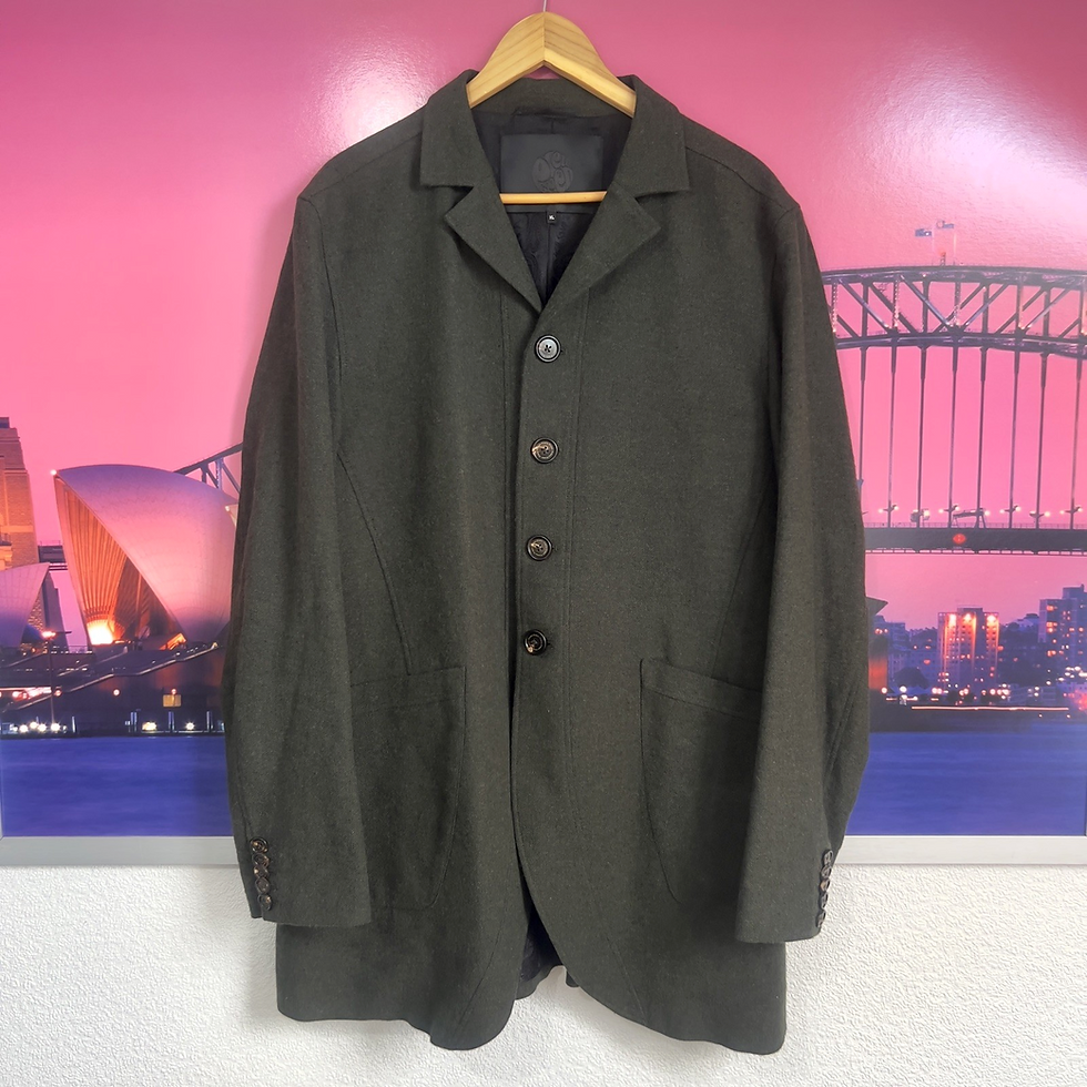 Thumbnail: Pretty Green Black Label 42% Linen Herringbone Tweed Frock Coat | XL / Large / M