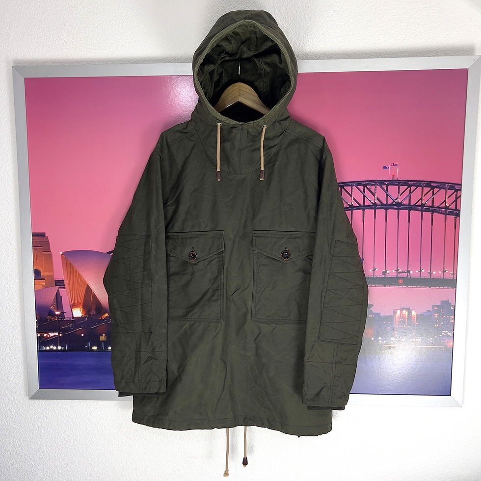 Thumbnail: Pretty Green x British Millerain Wax Smock Jacket | Medium / L | Waxed Coat