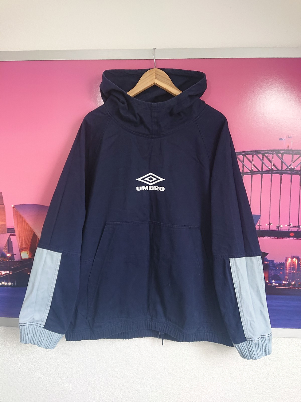 Thumbnail: Umbro Vintage 90s Maine Road Hooded Drill Top Liam Gallagher Oasis RARE | L / XL
