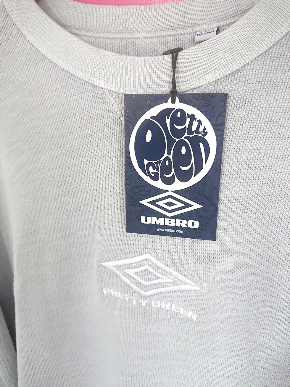 Thumbnail: Pretty Green X Umbro Jumper Grey Sweatshirt Pullover Drill | Large / XL