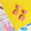 Thumbnail: Orange and Pink Dotted Pattern Two-Piece Stud Earrings
