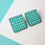 Thumbnail: Blue and Teal Crisscross Pattern Square Stud Earrings