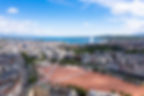 Prise de vue d'un drone de Plainpalais à Genève en Suisse