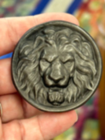 Silver Obsidian Carved Leo 