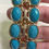 Thumbnail: Cute Turquoise-colored beaded plastic stretch bracelet 