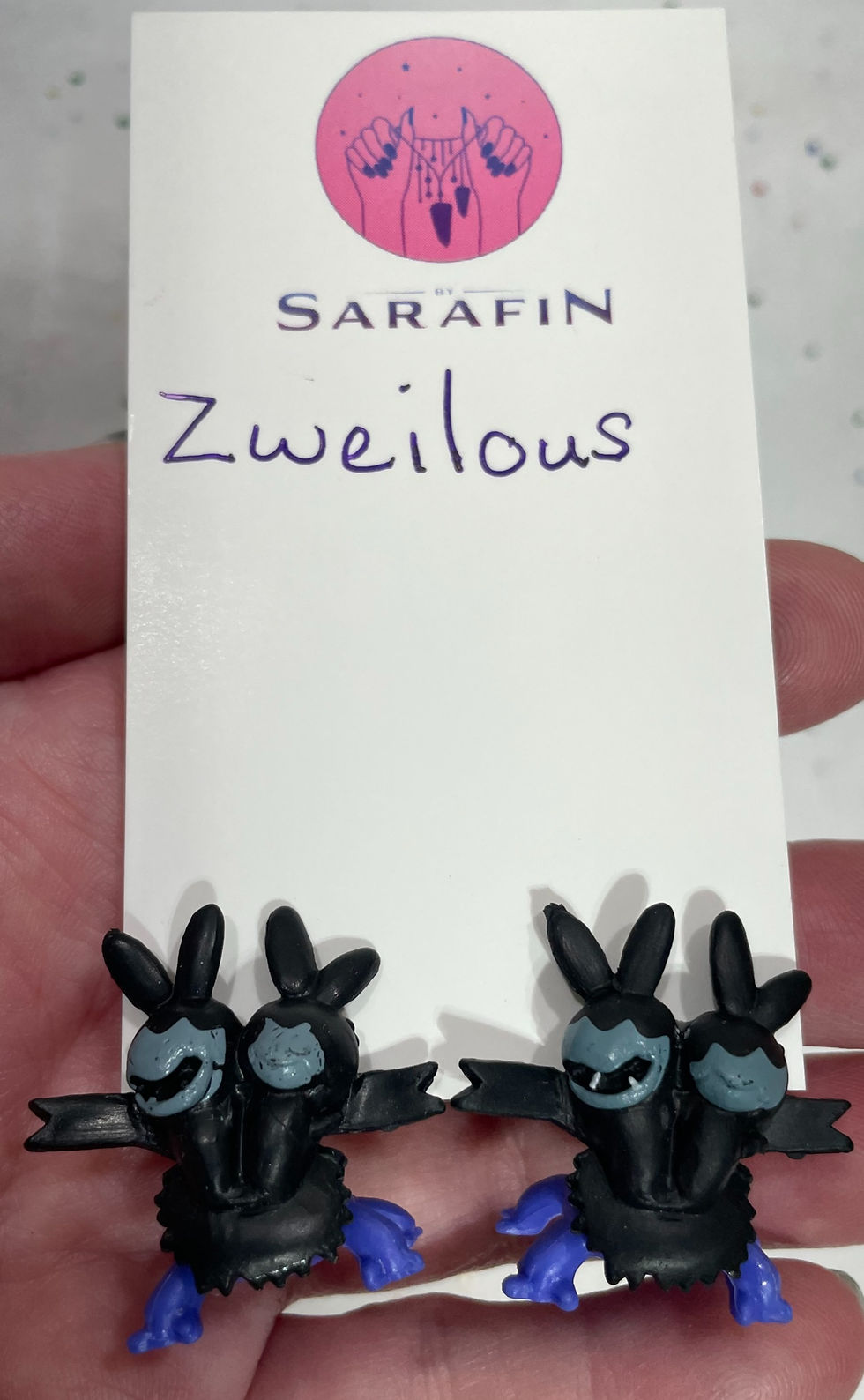 Thumbnail: Pokémon Zweilous mini figure stud earrings