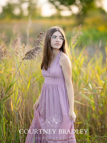 girl wearing long lavender dress 