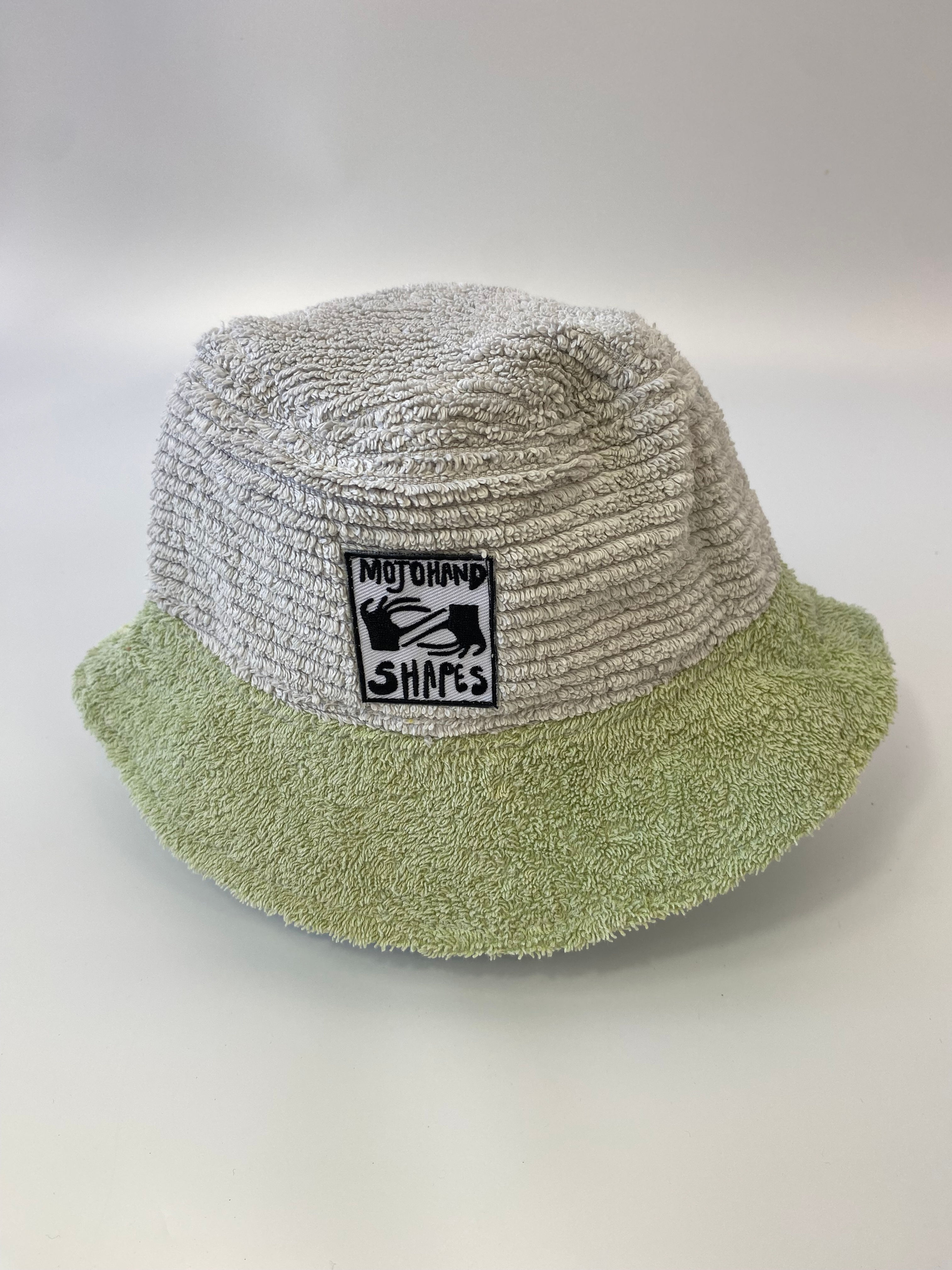Kids Towelling Bucket Hat Beige Green