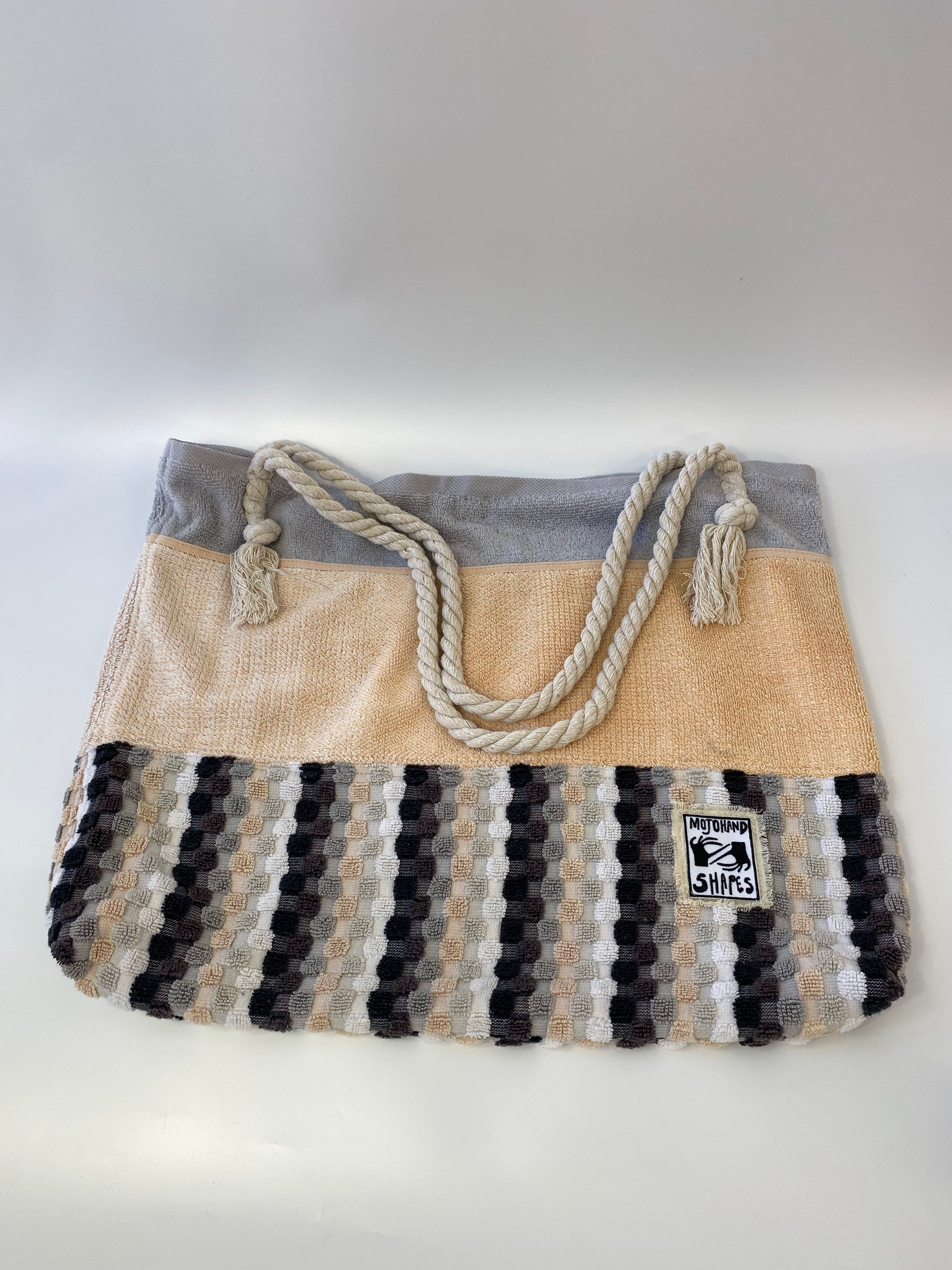 Orange Grey Check Towelling bag