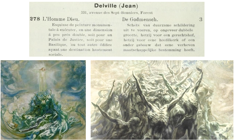 L’Homme Dieu van Jean Delville (‘Groeninghemuseum’, Brugge) - rechts: detail van het centrale deel