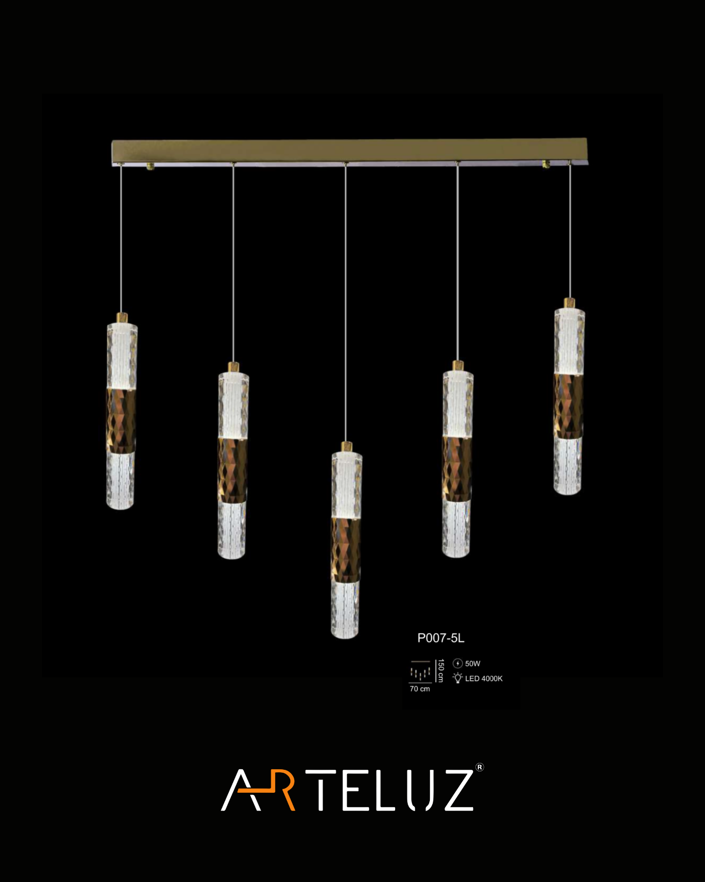 P007-5L CAPSULE MODEL YEMEK MASASI ÜZERİ AVİZE (70 CM)