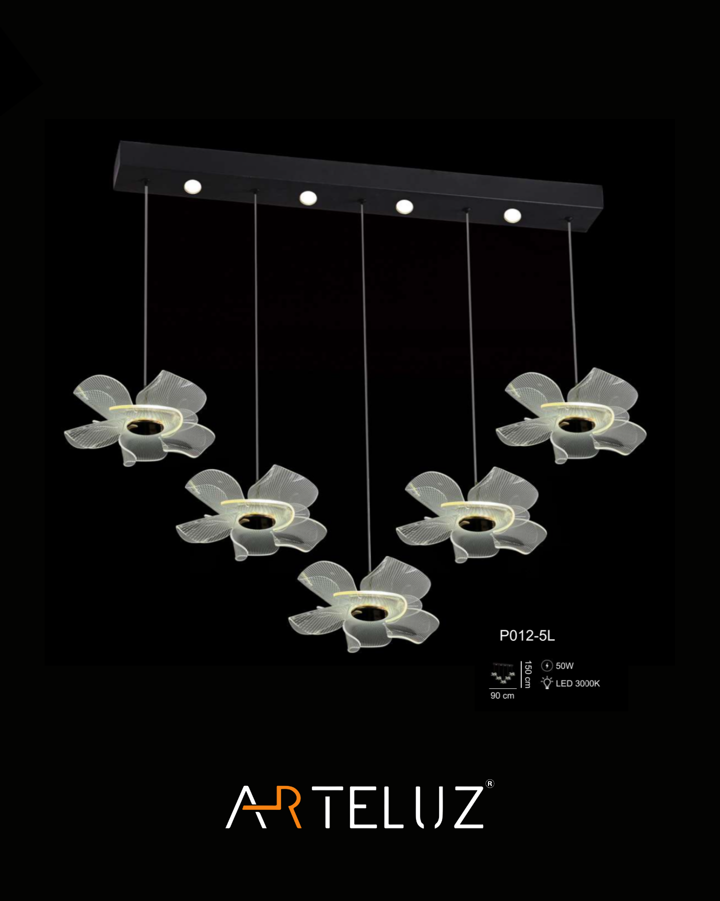P012-5L MANOLYA MODEL YEMEK MASASI ÜZERİ AVİZE (90CM)