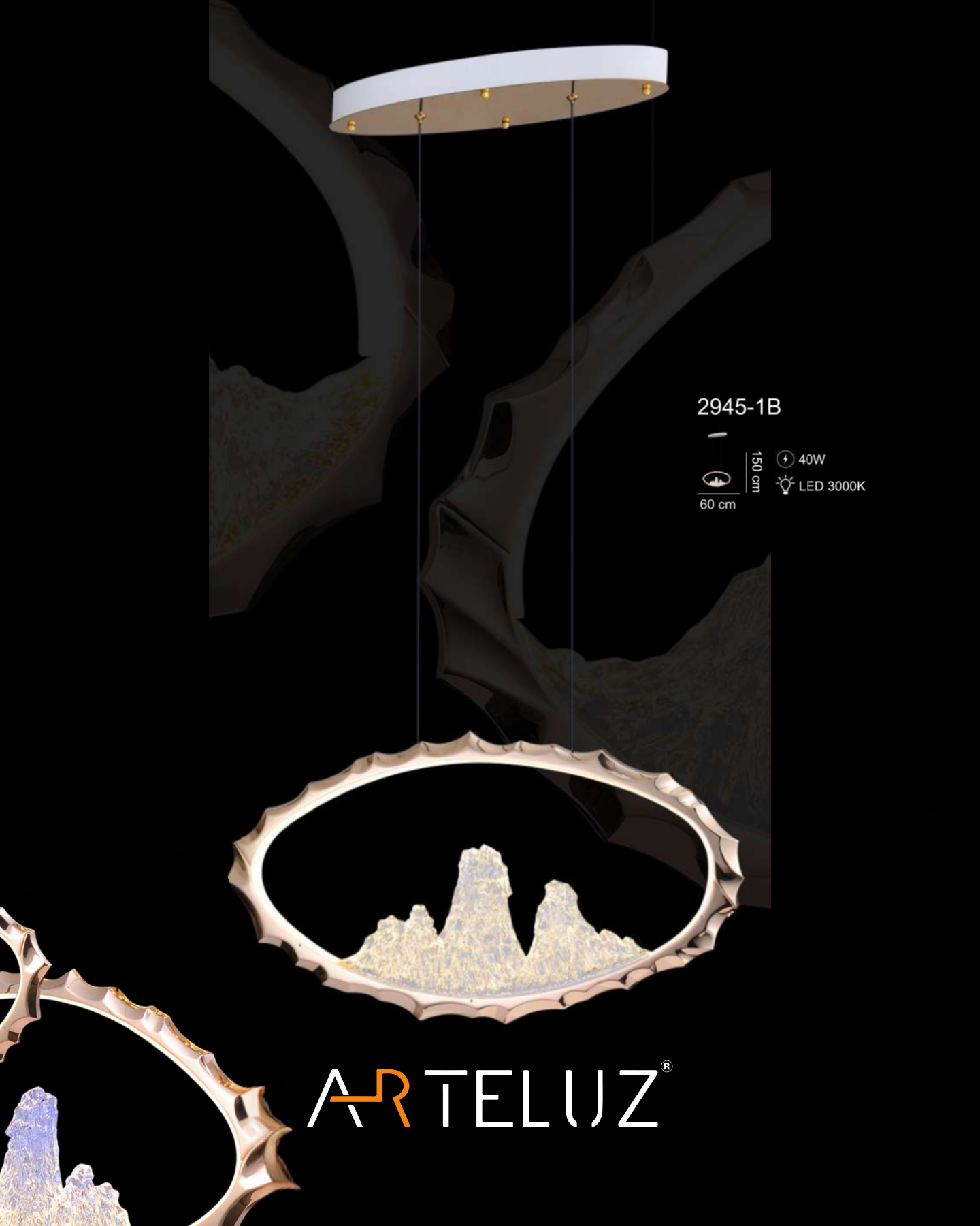 2945-1B MOUNTAINS MODEL TEKLİ AVİZE (60 CM)