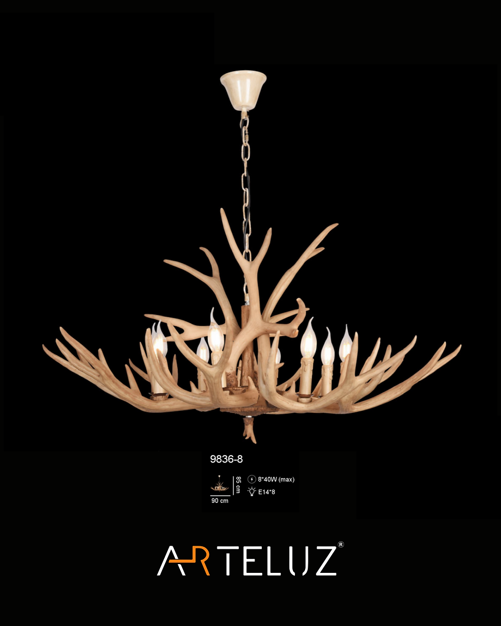 9836-8 GEYİK BOYNUZ MODEL AVİZE (90 CM)