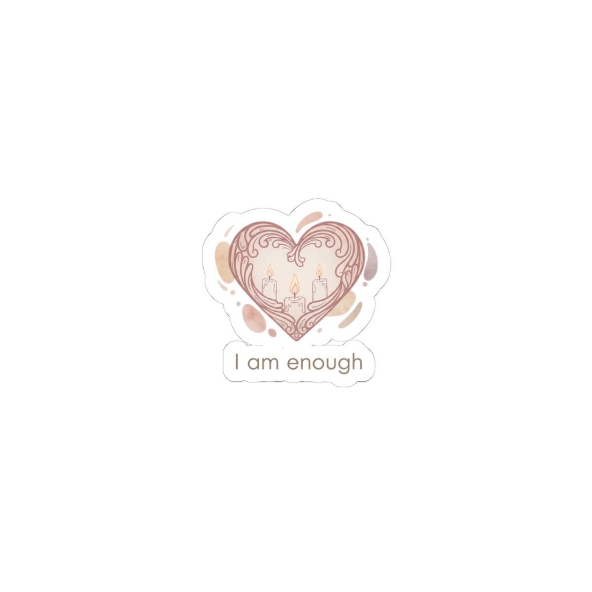 I Am Enough heart sticker | Self‑Love Valentine, self care sticker