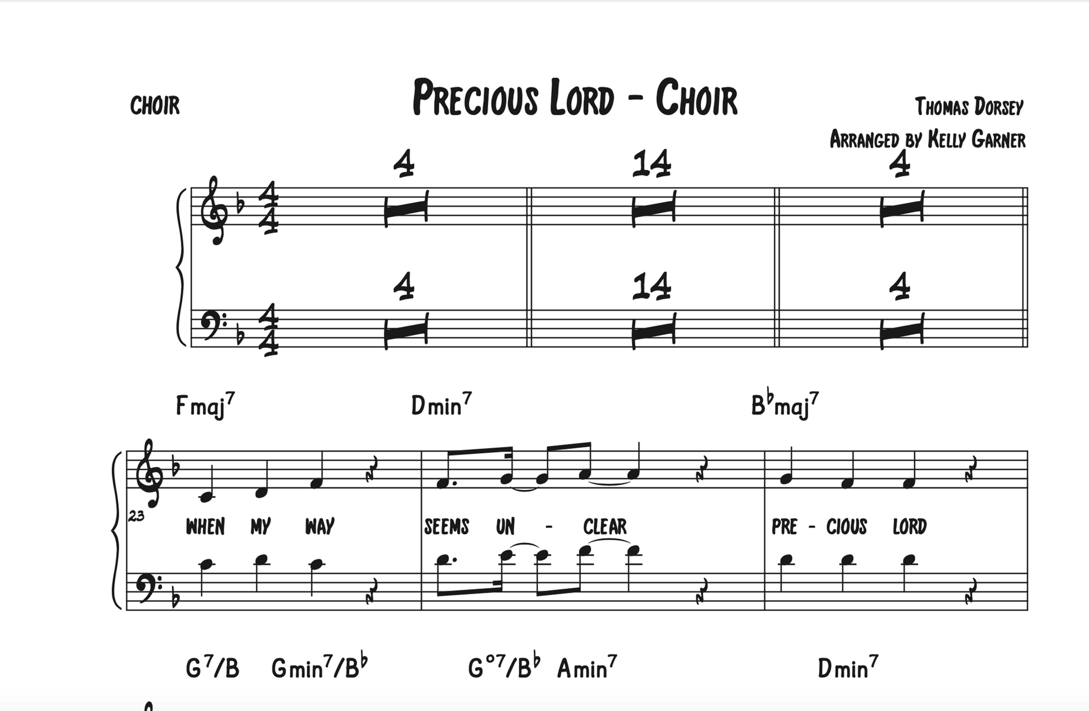 Choir Arrangement "Precious Lord"