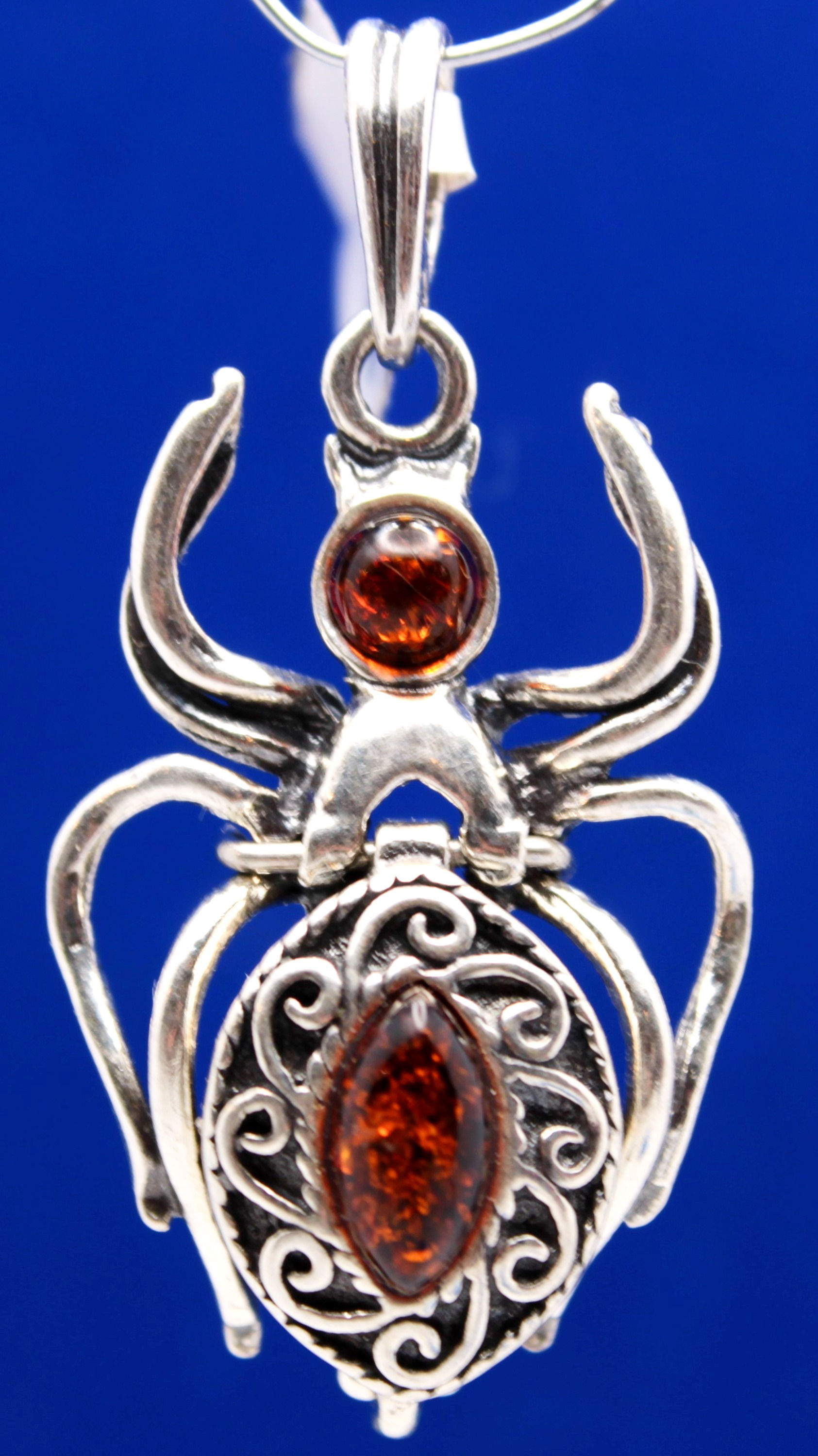 Amber Spider Pendant