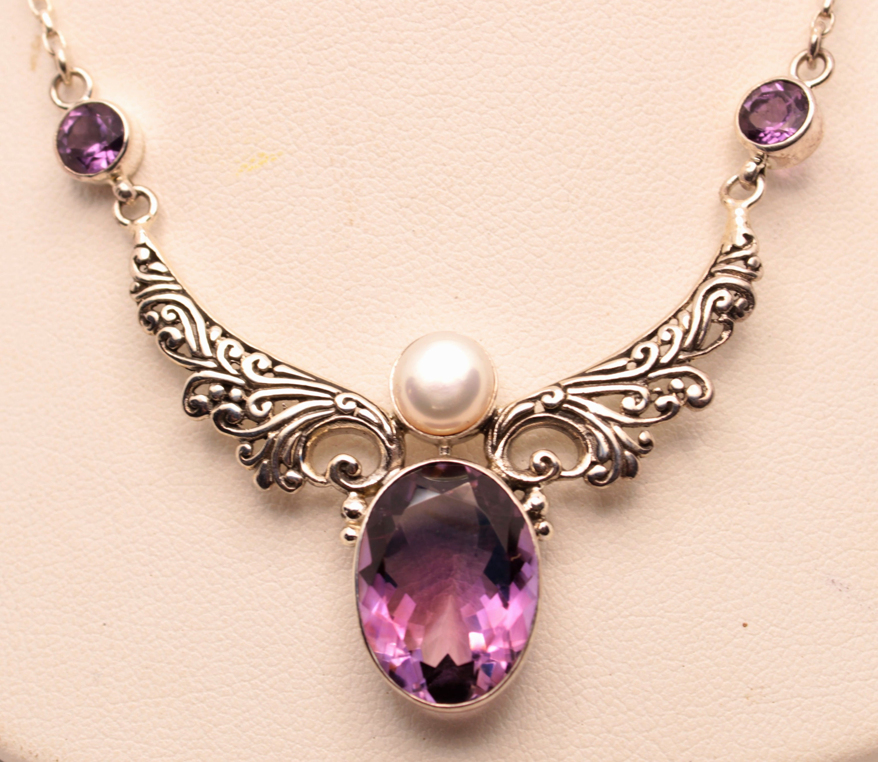 Amethyst and Pearl Necklace